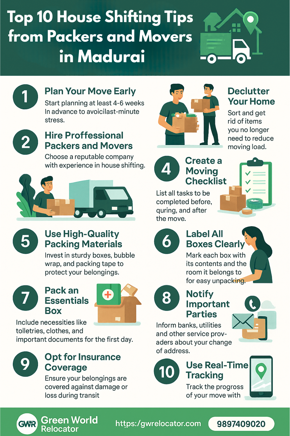 Top 10 House Shifting Tips
from Packers and Movers
in Madurai