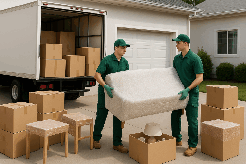 Movers in Ariyalur transporting furniture and household goods during a home relocation.