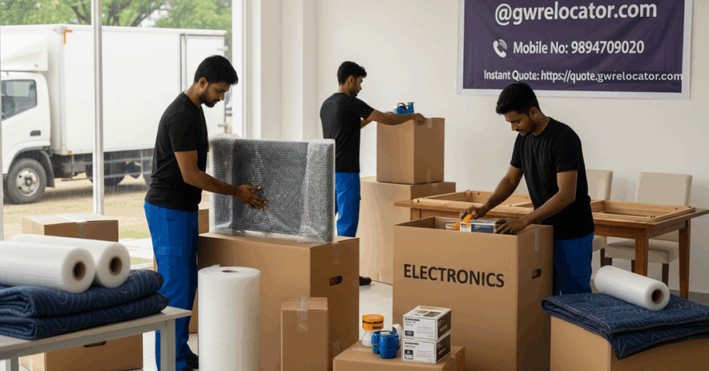 High-quality packing materials used by Packers and Movers in Karaikudi.