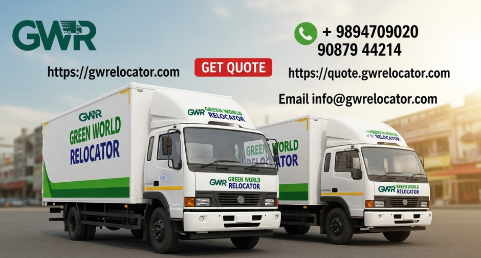 Green World Relocator packers and movers office in Chengalpattu.

