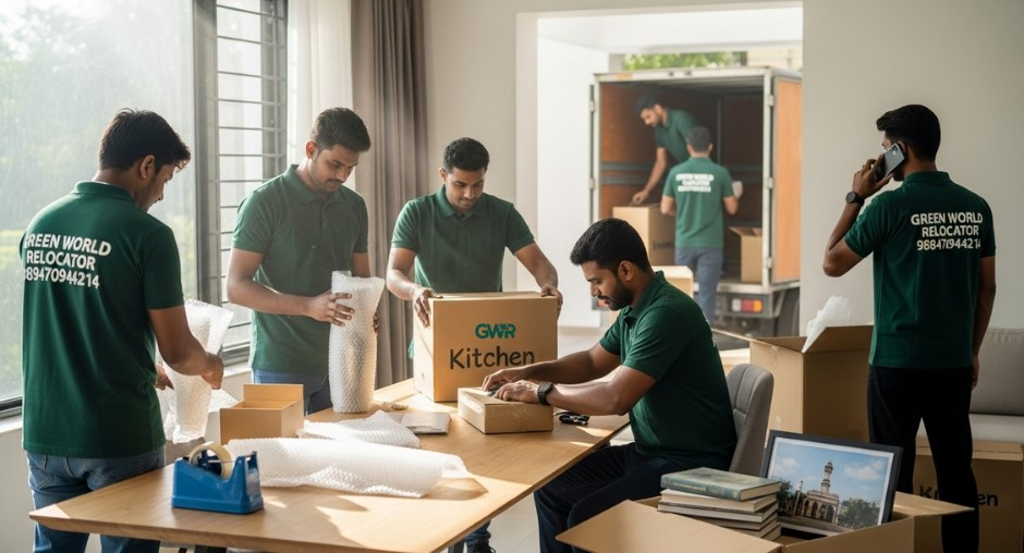 Professional packing and unpacking services in Chengalpattu by Green World Relocator.
