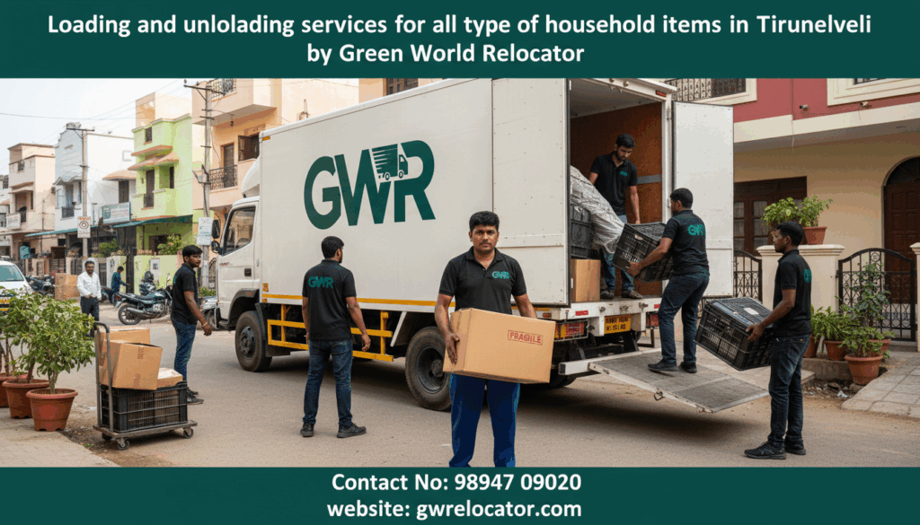 Skilled movers handling loading and unloading in ackers and movers in Tirunelveli.