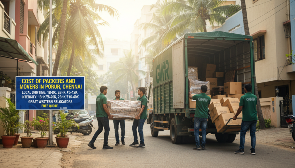  Cost of Packers and Movers in Porur, Chennai