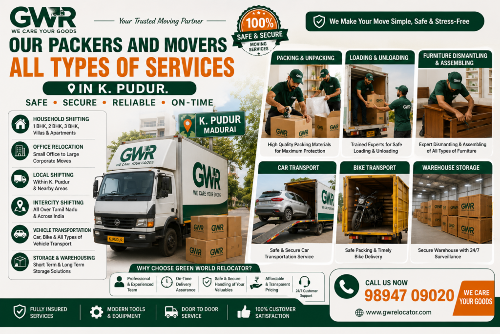 Our Packers and Movers Services in K. Pudur
