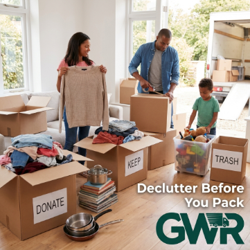 Declutter Before You Pack for the top 10 packing tips