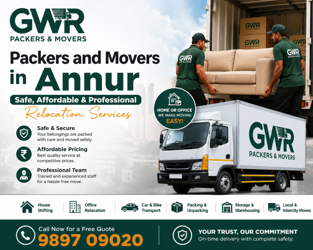Packers and Movers in Annur – Trusted House Shifting Services by Green World Relocator