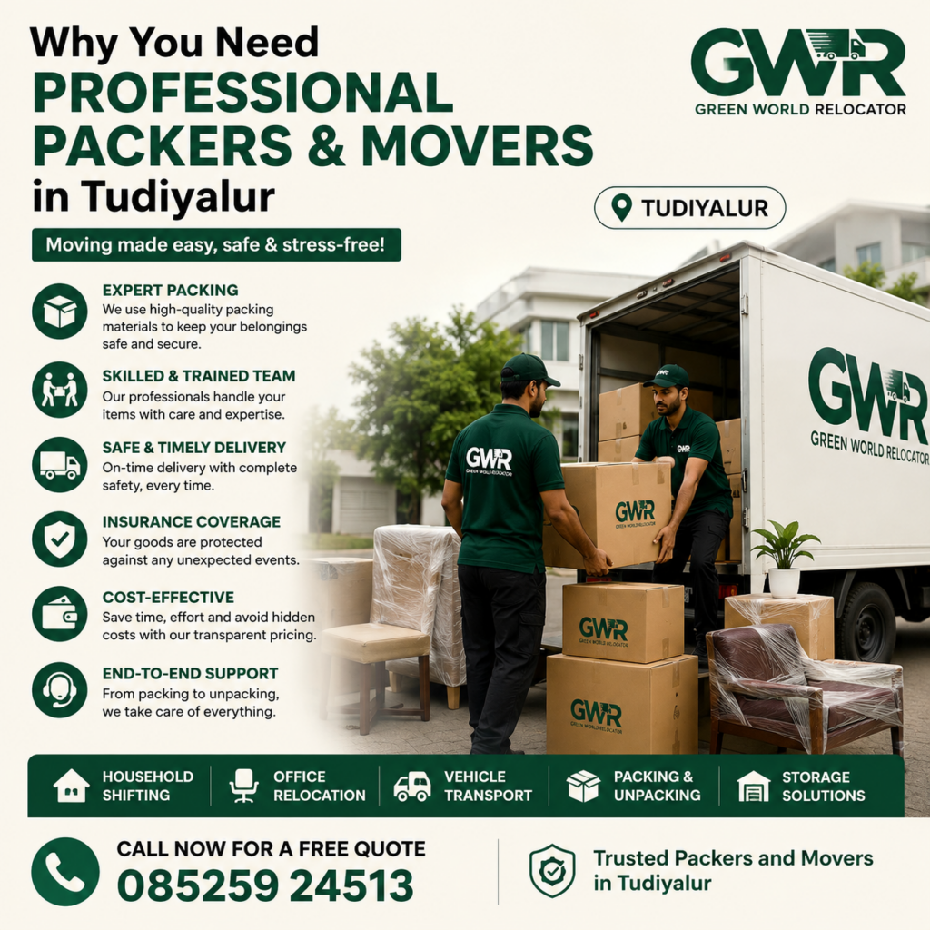 Why You Need Professional Packers and Movers in Tudiyalur