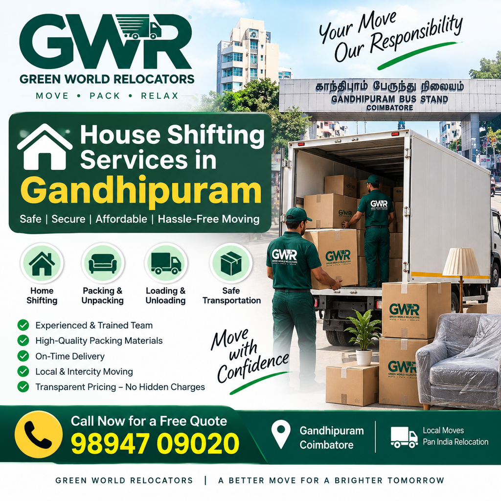 house shifting services in Gandhipuram