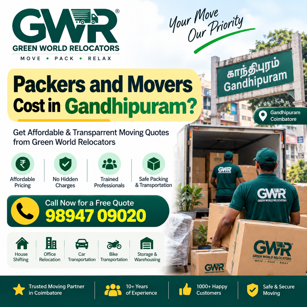 Packers and Movers Cost in Gandhipuram?